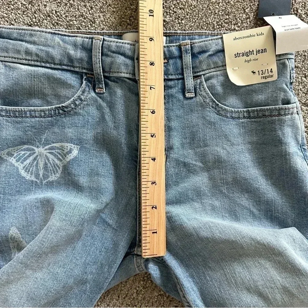Abercrombie Kids High Rise Straight Jeans‎ Butterfly Size 13/14